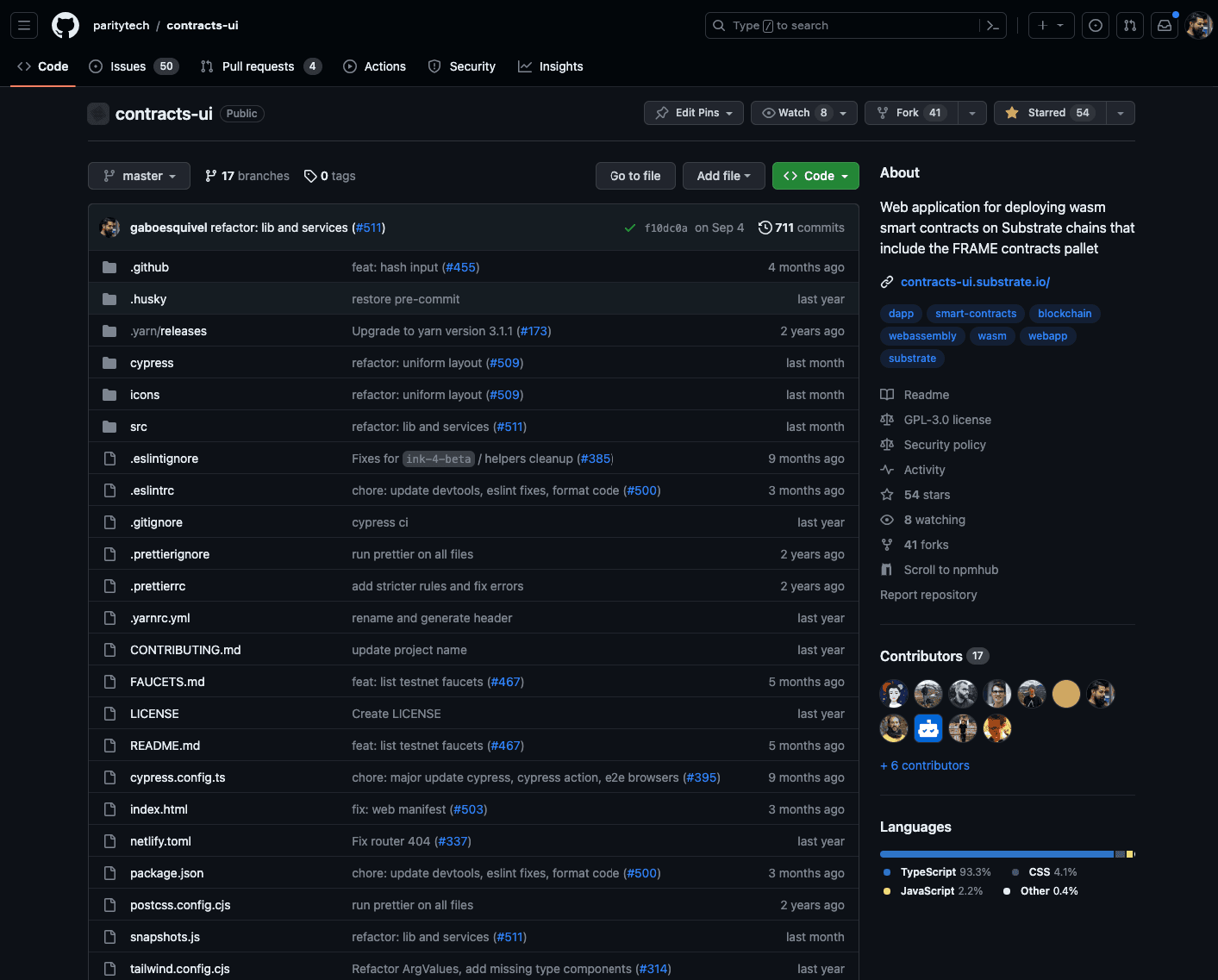 Substrate Contracts UI
